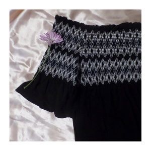 black and white off-shoulder top